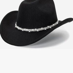Cowgirl  Hat with Sparkling Silver Detail